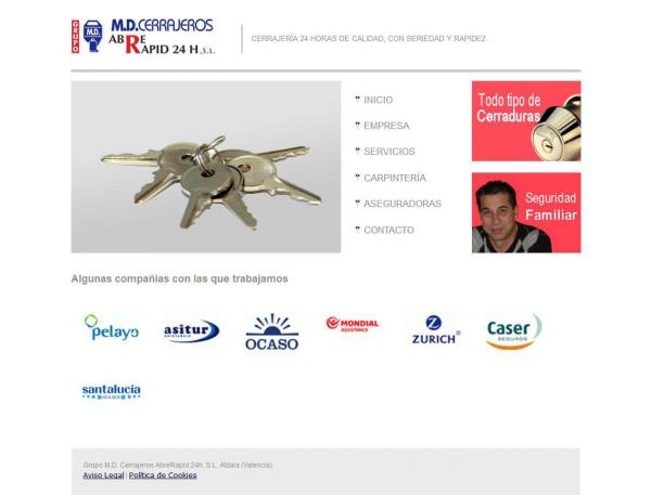 Diseño web Valencia - NeutralSEO - Grupo M.D. Cerrajeros AbreRapid 24h.